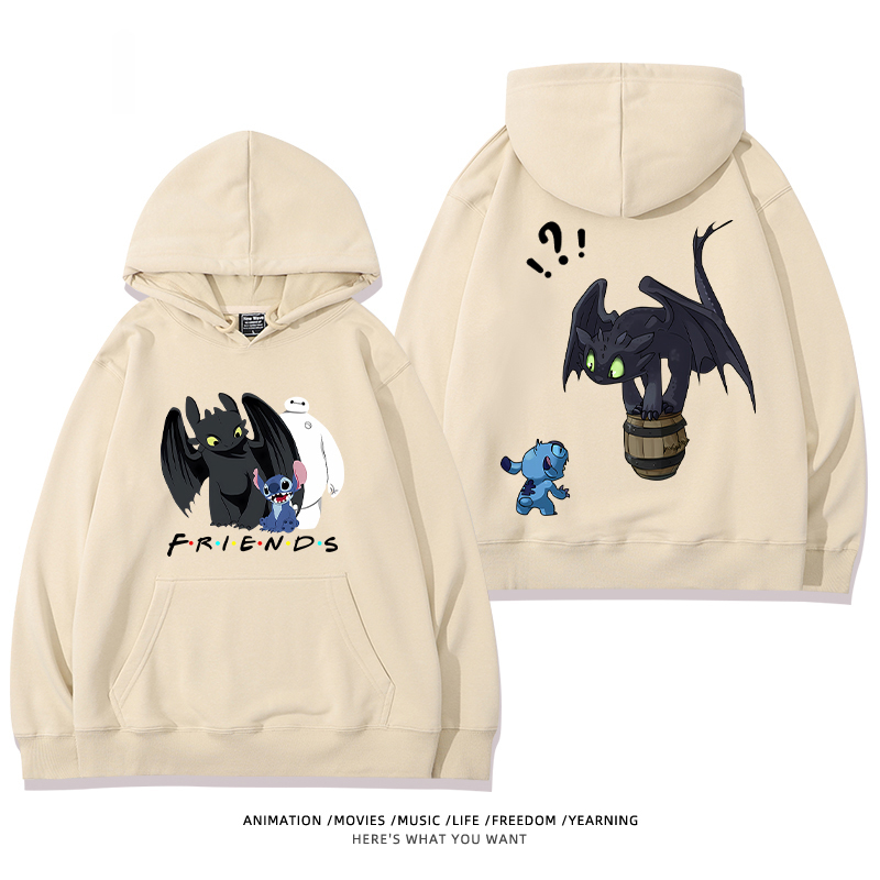 馴龍高手 聯名衛衣2024秋冬新款親子情侶裝薄絨款連帽衛衣