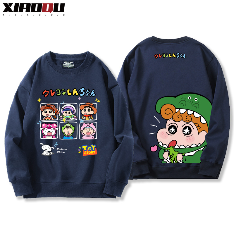 蠟筆小新聯名西遊記哈利波特玩具總動員小葵巴斯光年赫敏 2024親子情侶裝 圓領長袖