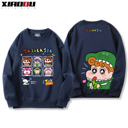 蠟筆小新聯名西遊記哈利波特玩具總動員小葵巴斯光年赫敏 2024親子情侶裝 圓領長袖