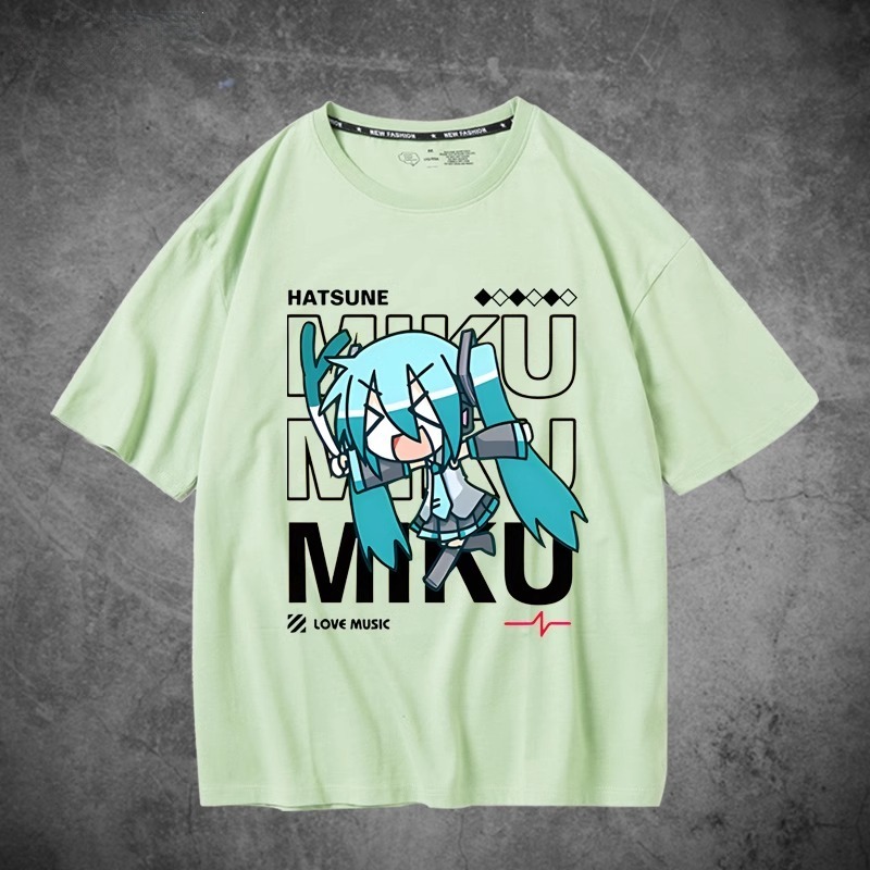 初音未來聯名衛衣2024秋冬新款親子情侶裝薄絨款連帽衛衣