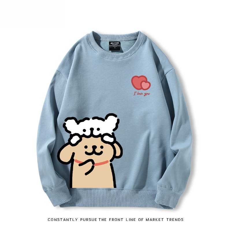 線條小狗 聯名親子情侶裝 圓領長袖