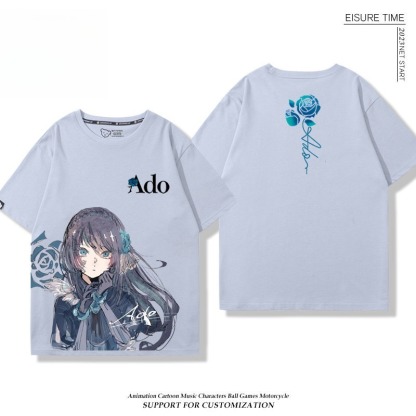 Ado歌手 2026親子情侶男女同款 印花短袖T恤