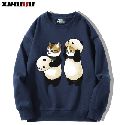 可愛貓咪熊貓 2024親子情侶裝 圓領長袖