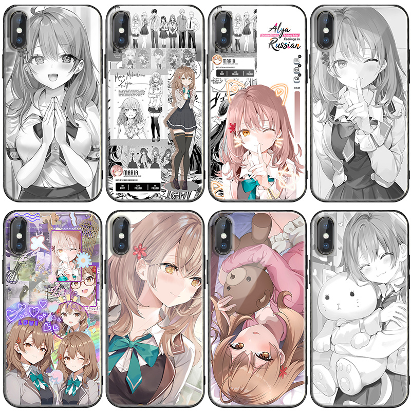 瑪夏 瑪利亞九條手機殼適用蘋果14不時輕聲地以俄語遮羞的鄰座艾莉同學15pro玻璃套opporeno12小米13華爲vivo