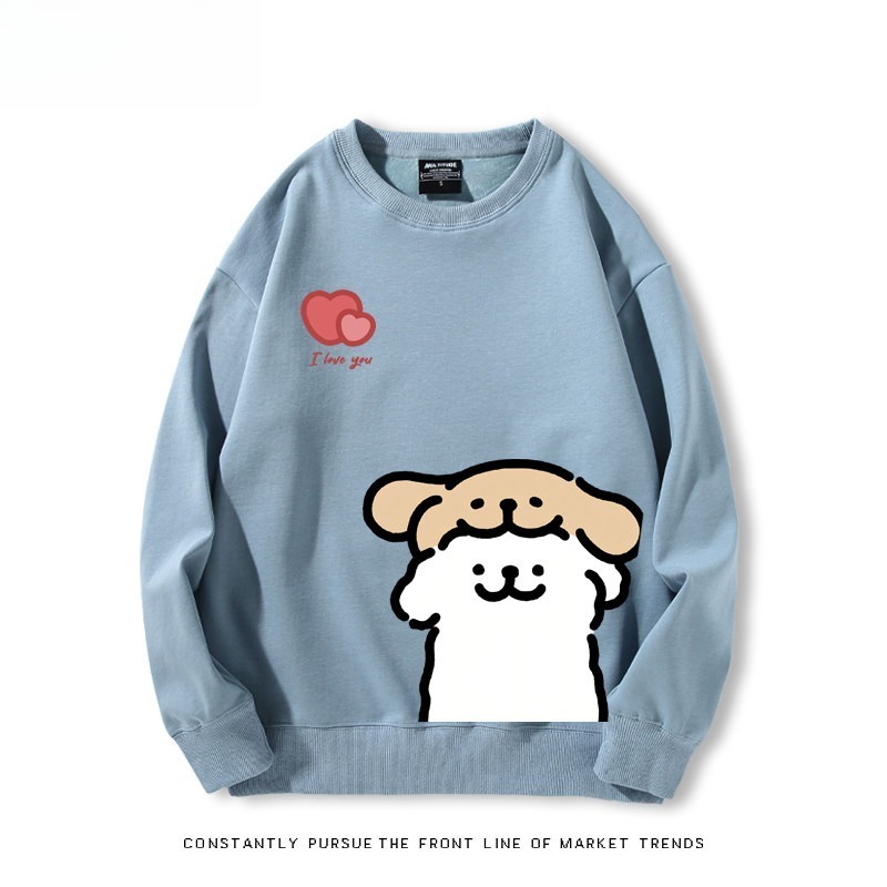 線條小狗 聯名親子情侶裝 圓領長袖