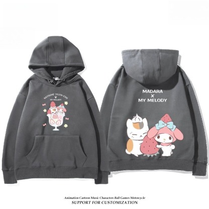 夏目友人帳貓咪老師X三麗鷗新款 親子情侶男女連帽衛衣