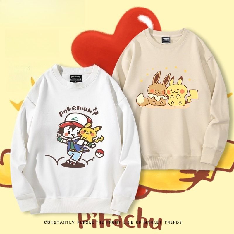 精靈寶可夢Q版 聯名親子情侶裝 圓領長袖