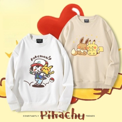 精靈寶可夢Q版 聯名親子情侶裝 圓領長袖