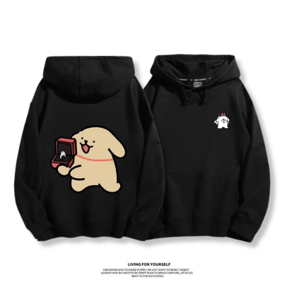 線條小狗 2025秋冬新款 親子情侶男女連帽衛衣