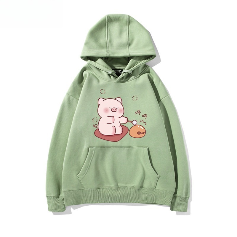 LULU豬 聯名衛衣新款 親子情侶裝連帽衛衣