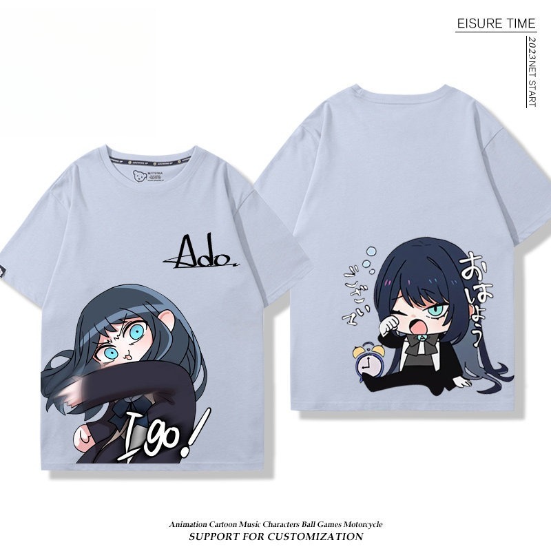 Ado歌手 2026親子情侶男女同款 印花短袖T恤