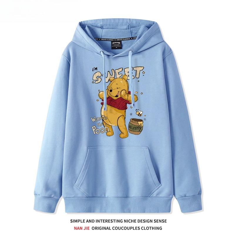 美式復古小熊維尼 聯名衛衣2025秋冬新款 親子情侶裝連帽衛衣