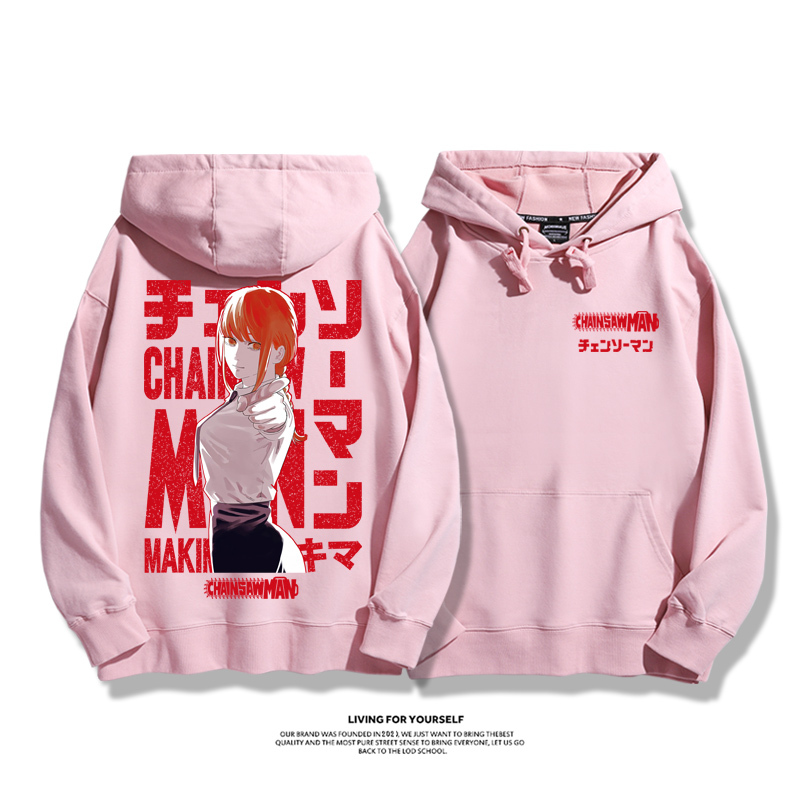 鏈鋸人聯名衛衣2023秋冬新款親子情侶裝薄絨款連帽衛衣