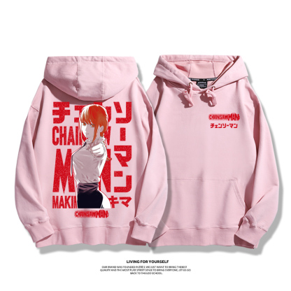 鏈鋸人聯名衛衣2023秋冬新款親子情侶裝薄絨款連帽衛衣