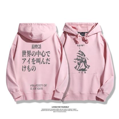 EVA初號機聯名衛衣2024秋冬新款親子情侶裝薄絨款連帽衛衣