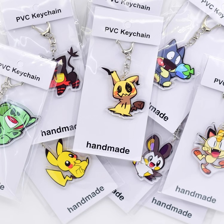 寶可夢繫列 謎擬Q耿鬼路卡利歐卡比獸火斑喵動漫周邊掛飾 鑰匙扣掛【單買三件起送}
