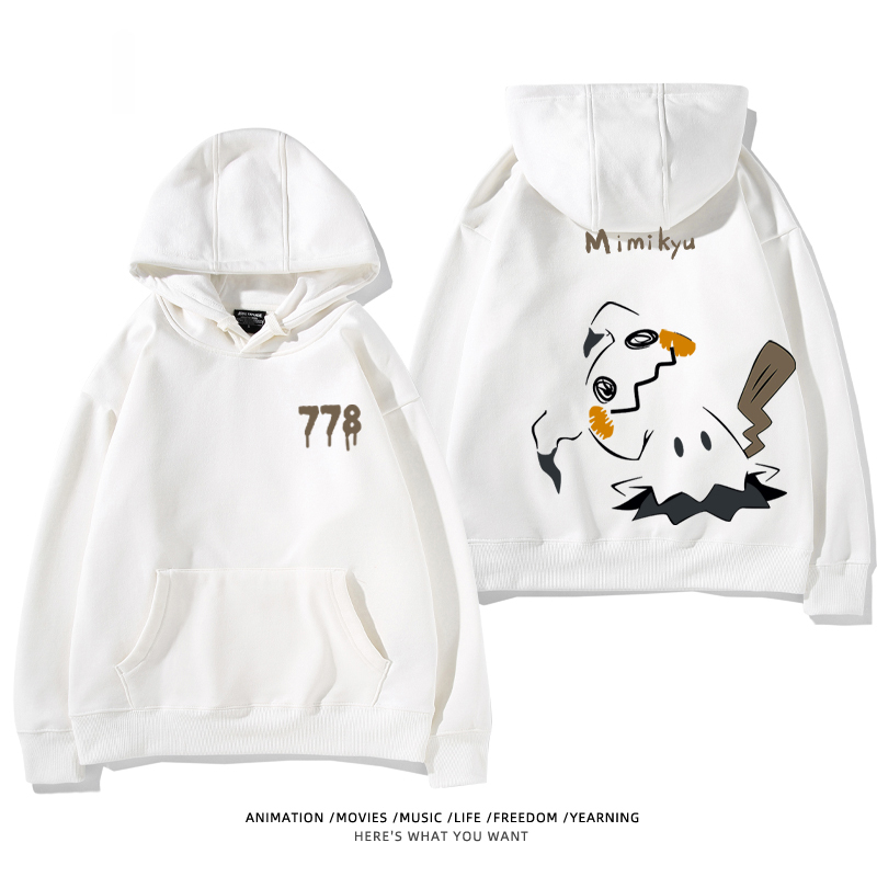 寶可夢 聯名衛衣2024秋冬新款親子情侶裝薄絨款連帽衛衣