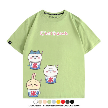 Chiikawa吉伊卡哇烏薩奇寶寶 親子情侶裝寬鬆短袖T