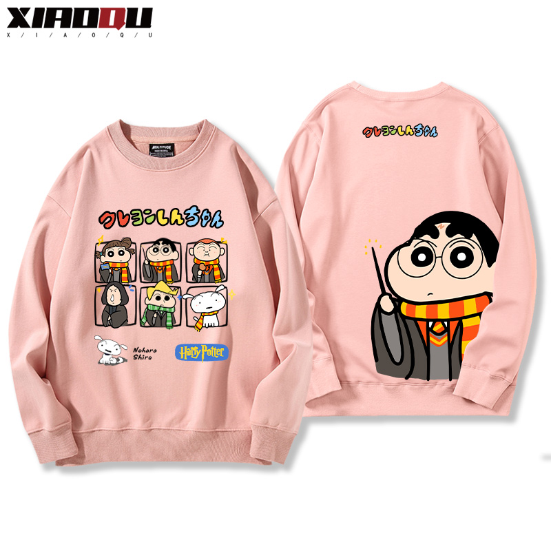 蠟筆小新聯名西遊記哈利波特玩具總動員小葵巴斯光年赫敏 2024親子情侶裝 圓領長袖