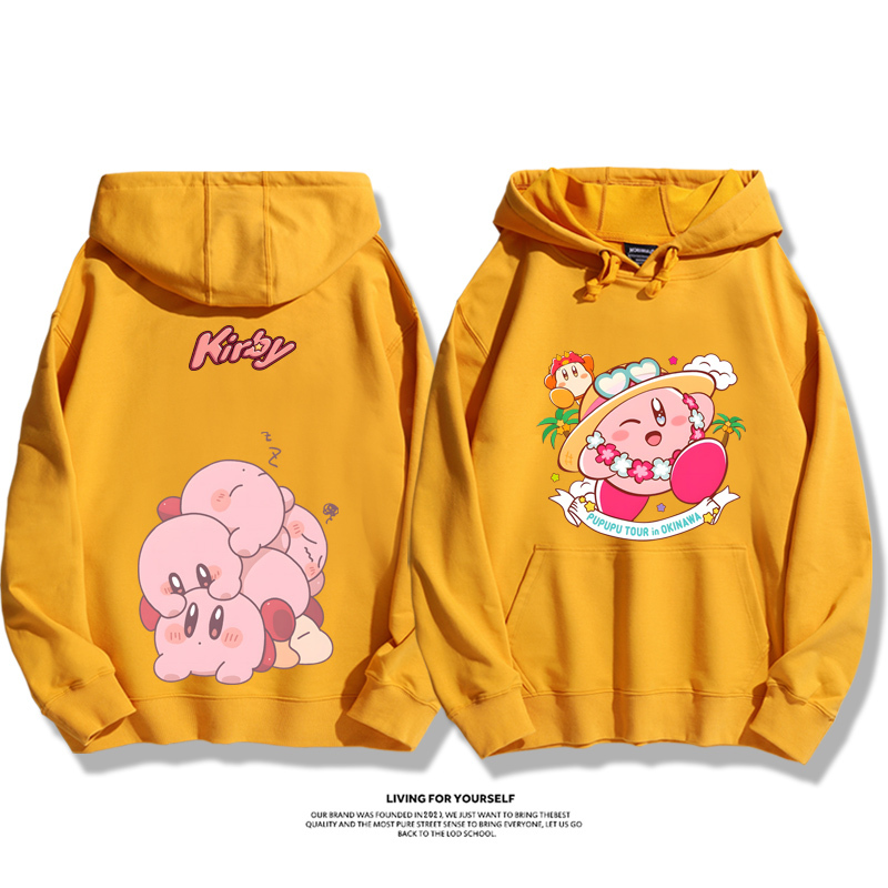 星之卡比聯名衛衣2024秋冬新款親子情侶裝薄絨款連帽衛衣
