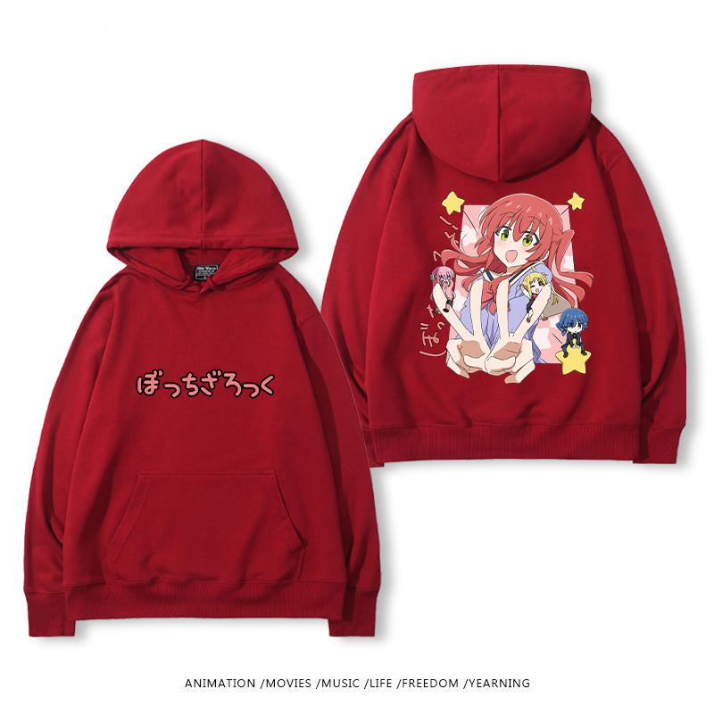 孤獨搖滾 聯名衛衣2024秋冬新款親子情侶裝薄絨款連帽衛衣