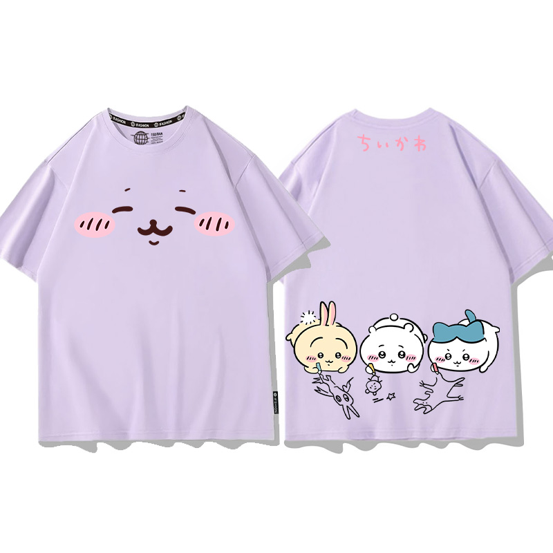 Chiikawa聯名衛衣2024秋冬新款親子情侶裝薄絨款連帽衛衣