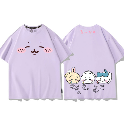 Chiikawa聯名衛衣2024秋冬新款親子情侶裝薄絨款連帽衛衣