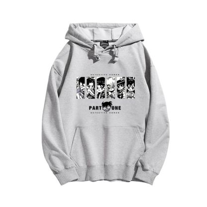 名偵探柯南聯名衛衣2024秋冬新款親子情侶裝薄絨款連帽衛衣