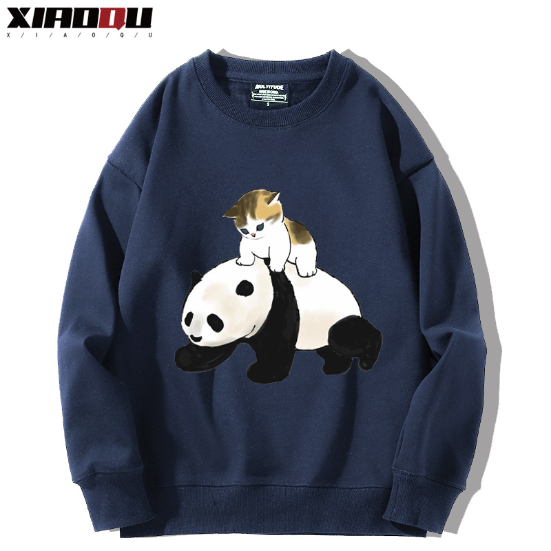 可愛貓咪熊貓 2024親子情侶裝 圓領長袖