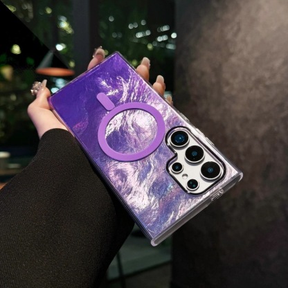 三星冰川紋炫彩漸變磁吸手機殼