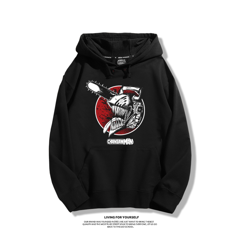 鏈鋸人聯名衛衣2023秋冬新款親子情侶裝薄絨款連帽衛衣