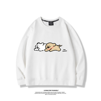 線條小狗2024親子情侶裝 圓領長袖