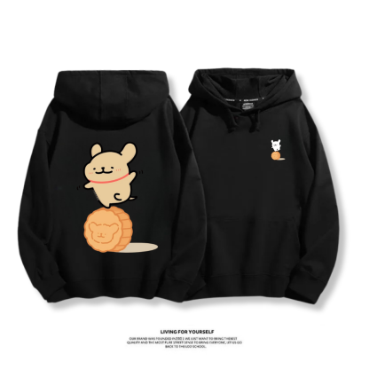 線條小狗 2025秋冬新款 親子情侶男女連帽衛衣