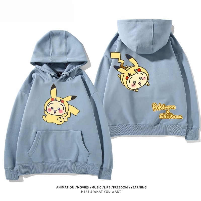 chiikawa X 寶可夢系列 聯名衛衣2025秋冬新款 親子情侶裝連帽衛衣