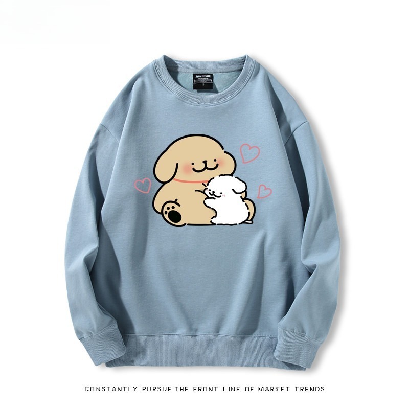 線條小狗 聯名親子情侶裝 圓領長袖