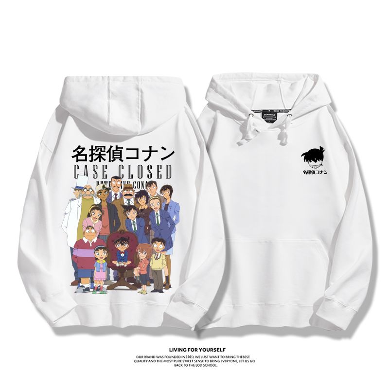 名偵探柯南聯名衛衣2023秋冬新款親子情侶裝薄絨款連帽衛衣-星夢cosplay