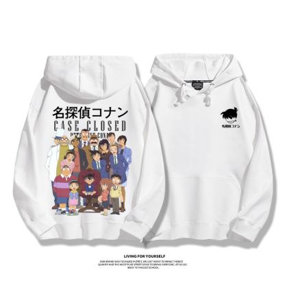 名偵探柯南聯名衛衣2023秋冬新款親子情侶裝薄絨款連帽衛衣-星夢cosplay