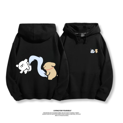 線條小狗 2025秋冬新款 親子情侶男女連帽衛衣