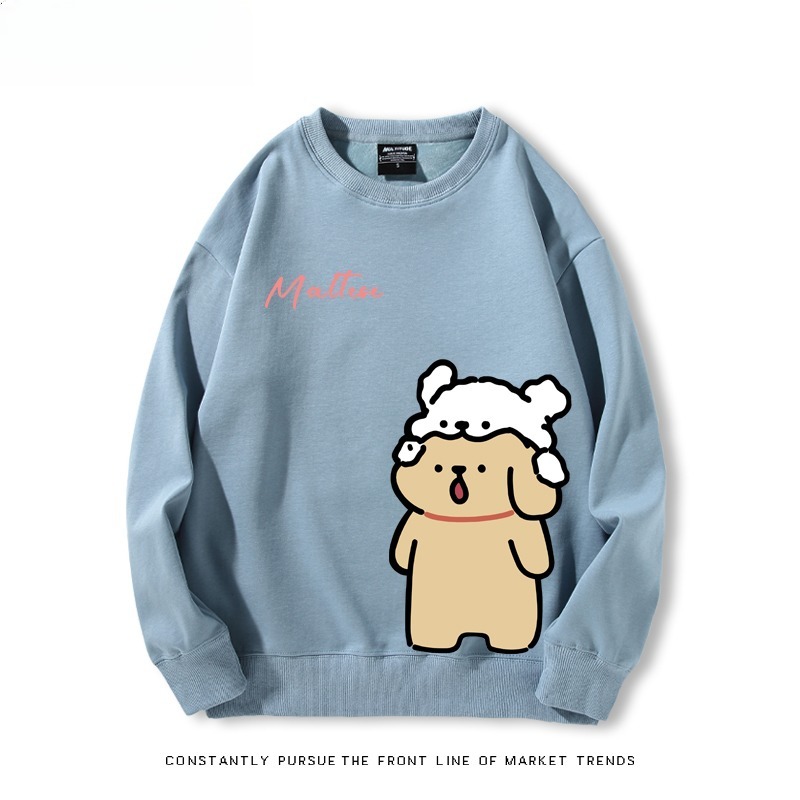 線條小狗 聯名親子情侶裝 圓領長袖