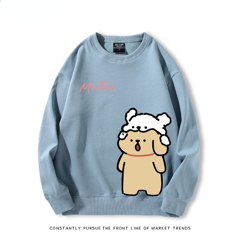 線條小狗 聯名親子情侶裝 圓領長袖