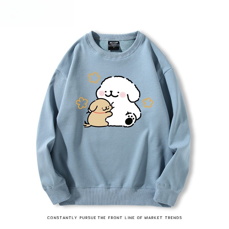 線條小狗 聯名親子情侶裝 圓領長袖