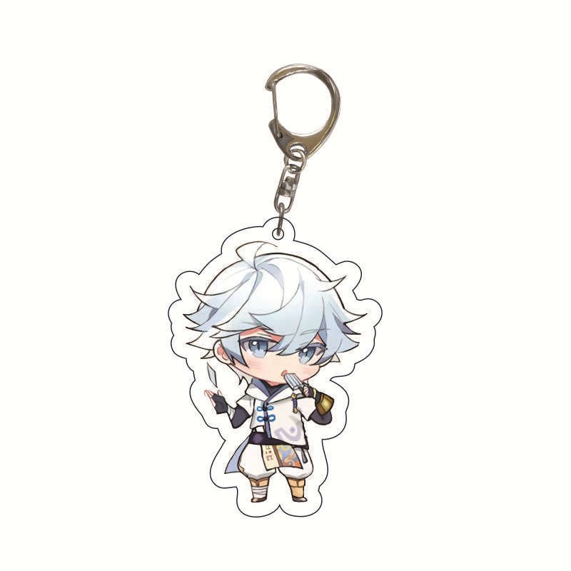 原神旅行者可莉安柏凱亞克力雙面鑰匙扣個性掛飾遊戲周邊薔薇魔女【單買三件起送】