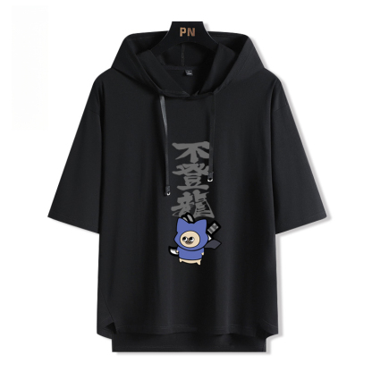 魔物獵人呆貓艾露貓搞怪  連帽短袖T恤