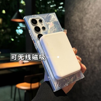 三星冰川紋炫彩漸變磁吸手機殼