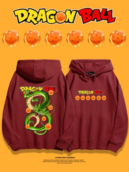 七龍珠聯名衛衣2023秋冬新款親子情侶裝薄絨款連帽衛衣