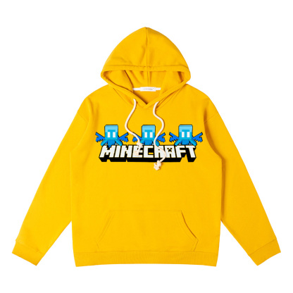 Minecraft我的世界聯名衛衣2024秋冬新款親子情侶裝薄絨款連帽衛衣