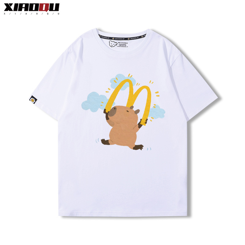 卡皮巴拉 2024親子情侶男女同款 純棉T恤