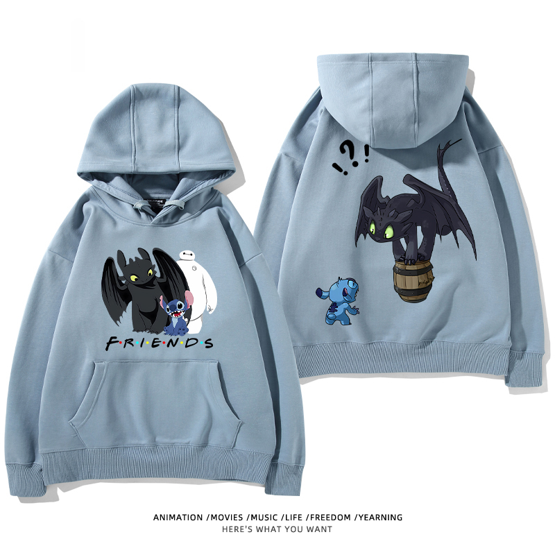 馴龍高手 聯名衛衣2024秋冬新款親子情侶裝薄絨款連帽衛衣