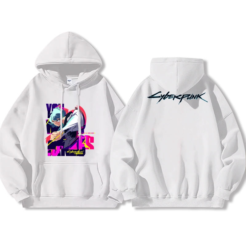 賽博朋克 聯名衛衣2024秋冬新款親子情侶裝薄絨款連帽衛衣