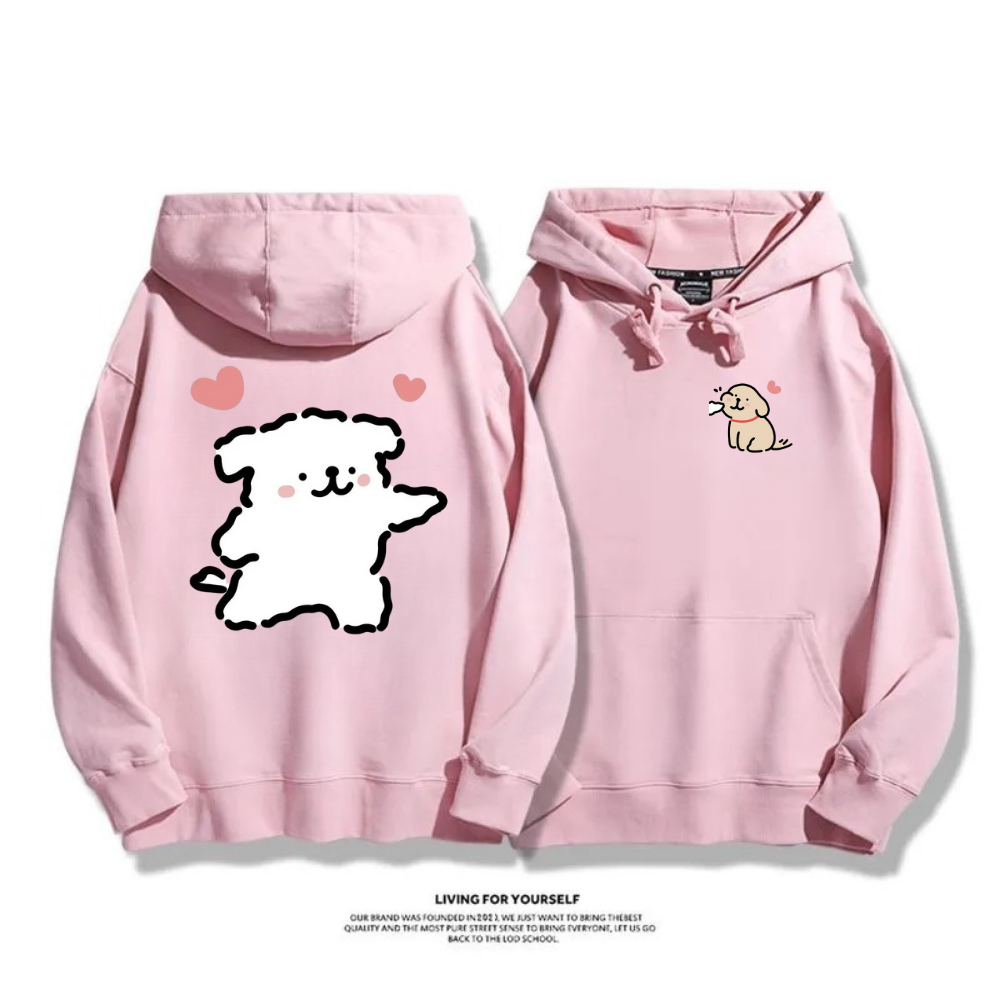 線條小狗 2025秋冬新款 親子情侶男女連帽衛衣